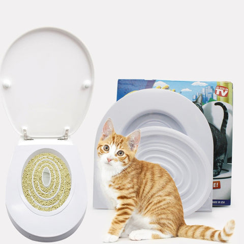 Pet Cat Toilet Training Kit - Kitty Potty Train System