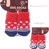 lovely pet Fashion Pets Dogs Socks 4Pcs Cute Puppy Dogs Pet Knits Socks Anti Slip Skid Bottom