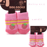 lovely pet Fashion Pets Dogs Socks 4Pcs Cute Puppy Dogs Pet Knits Socks Anti Slip Skid Bottom