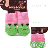 lovely pet Fashion Pets Dogs Socks 4Pcs Cute Puppy Dogs Pet Knits Socks Anti Slip Skid Bottom