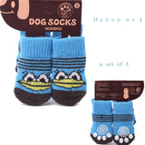 lovely pet Fashion Pets Dogs Socks 4Pcs Cute Puppy Dogs Pet Knits Socks Anti Slip Skid Bottom