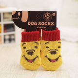 lovely pet Fashion Pets Dogs Socks 4Pcs Cute Puppy Dogs Pet Knits Socks Anti Slip Skid Bottom