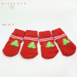 lovely pet Fashion Pets Dogs Socks 4Pcs Cute Puppy Dogs Pet Knits Socks Anti Slip Skid Bottom