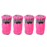 Winter Warm Dog Shoes Anti-slip Pet Shoes for Small Dogs Cats Chihuahua Yorkie Thick Snow Dog Boots Socks 4pcs